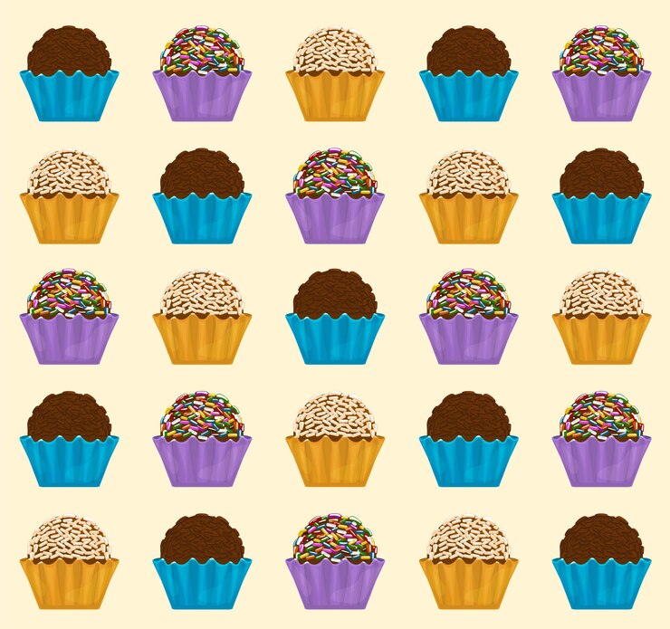 Vector latinamerican food brazilian food chocolate brigadeiro pattern vector design