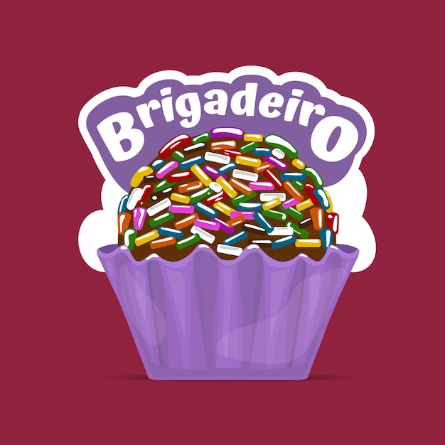 Latinamerican food brazilian food chocolate brigadeiro vector design