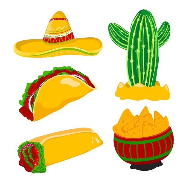 Vector latinamerican food mexican food design elements