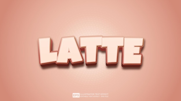 Latte editable 3d text effect font illustration