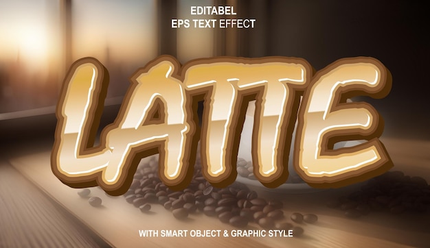 LATTE Text Effect Editable coffe background free