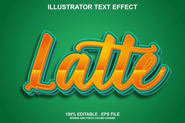 Latte text effect editable