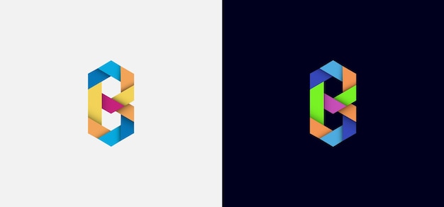 Latter b abstract colorful logo symbol