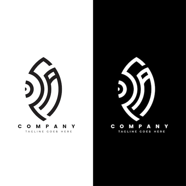 latter ca or ac logo design template