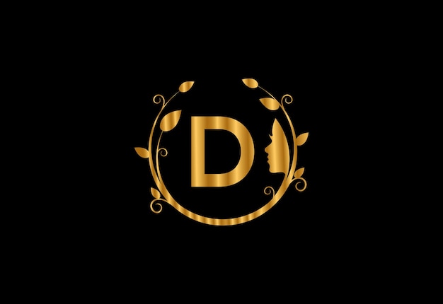latter d women beautiful vector logo concept illustration