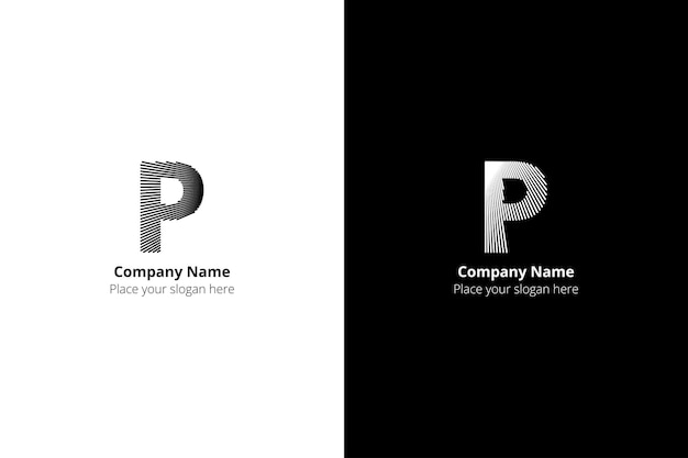 Vettore quest'ultimo logo p piatto logo lettermark della lettera p