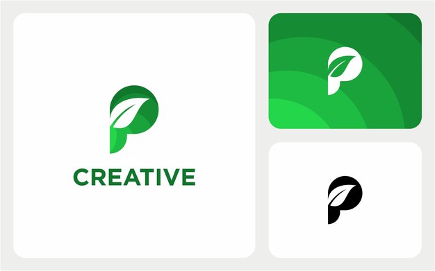 후자의 p 잎 로고