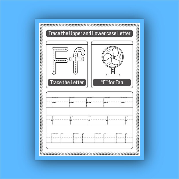 Vector latter tracing worksheet for kids