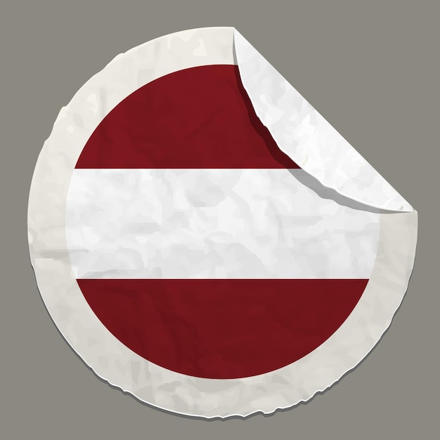 Vettore simbolo della bandiera della lettonia su un'etichetta di carta