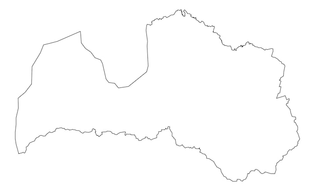 latvia Map design outline Map illustration