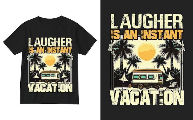 Laugher is een instant vakantie t shirthawaii california zomervakantie surfparadijs typografie