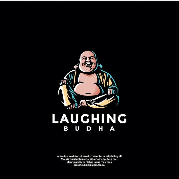 Modello di logo budha ridere