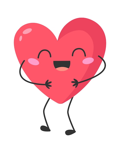 Vector laughing cartoon heart vector illustration