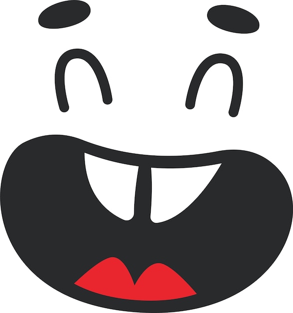 Premium Vector  Laughing character face