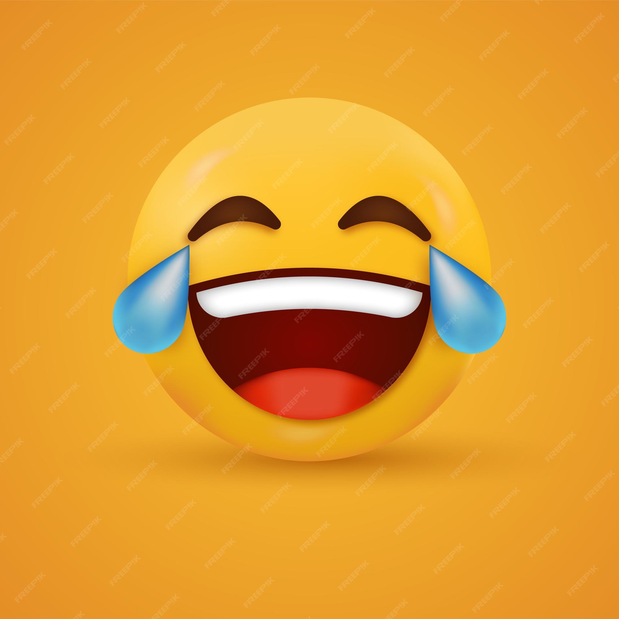 Premium Vector | Laughing crying emoji face with tears of joy
