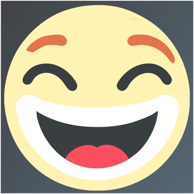laughing emoji icon colored shapes