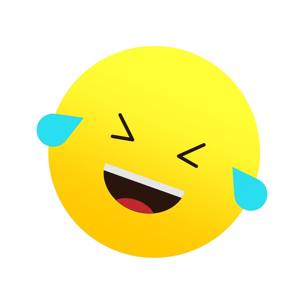 Vector laughing emoji with tears joyous emoticon happy expression vector illustration eps 10