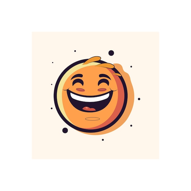 Laughing emoticon isolated on white background vector illustration