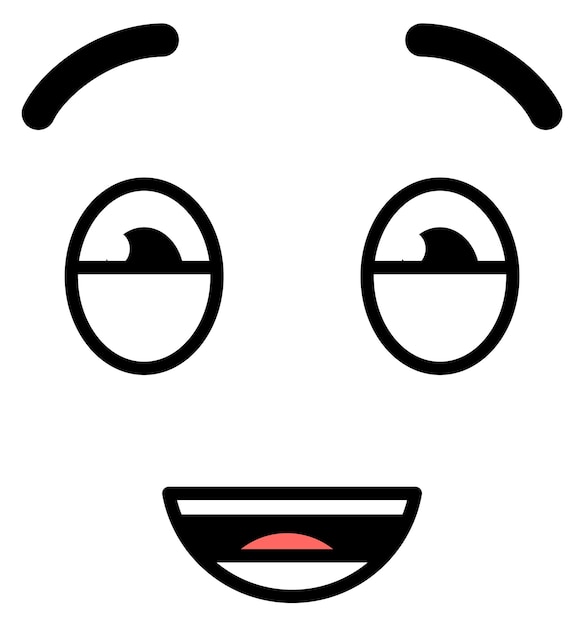 Vector laughing face expression funny doodle positive emotion