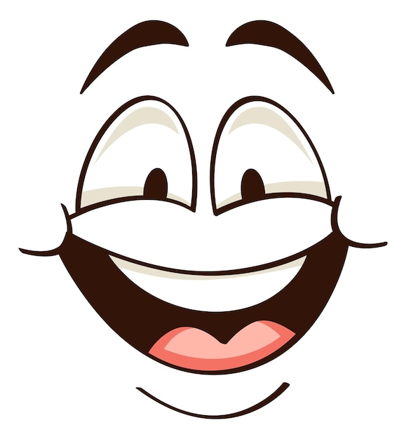 Premium Vector  Laughing expression in comic style happy cartoon face