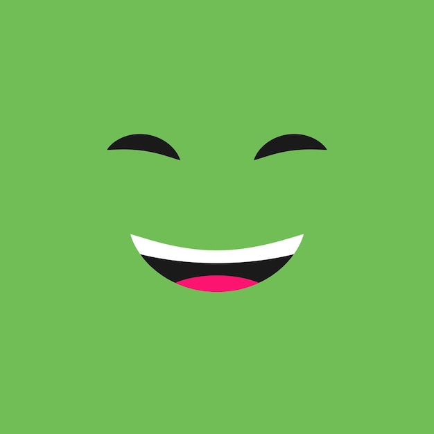 Vector laughing face with emotions of joy on color background vector illustration