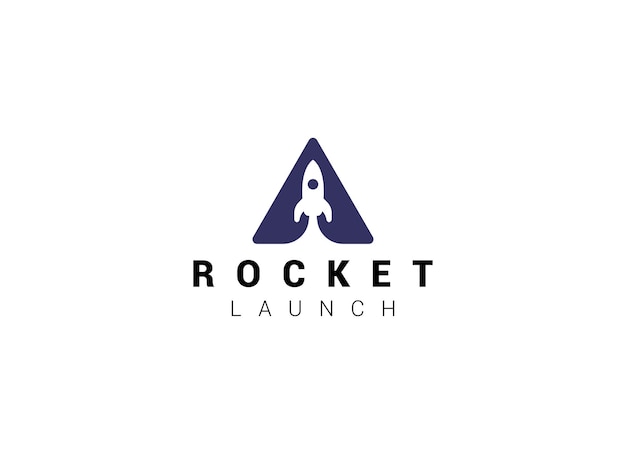 Launching Take Off Rocket Jet Plane Space modern logo word mark logotype design