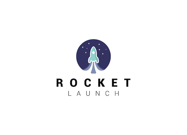 Запуск взлета ракетного реактивного самолета Космос современный логотип словесный знак логотип дизайн