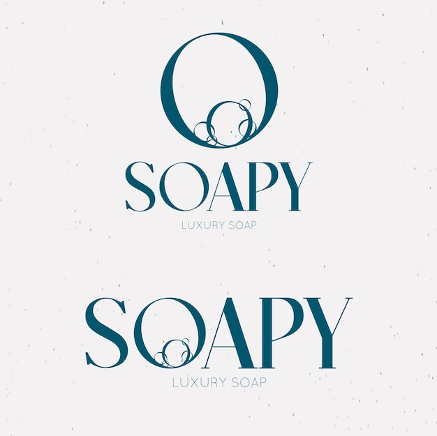 Vettore logo della marca di sapone di lusso lavanderia personalizzabile soapy
