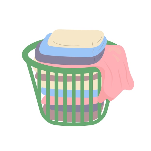 Laundry basket with towels Basket with linens Vector illustration xDxAxDxA