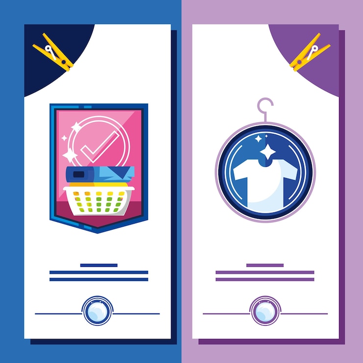 Vector laundry clothes banner