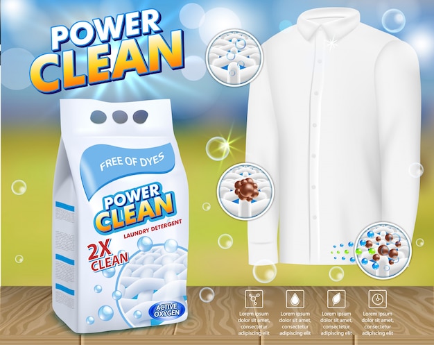 Vector laundry detergent advertising vector template