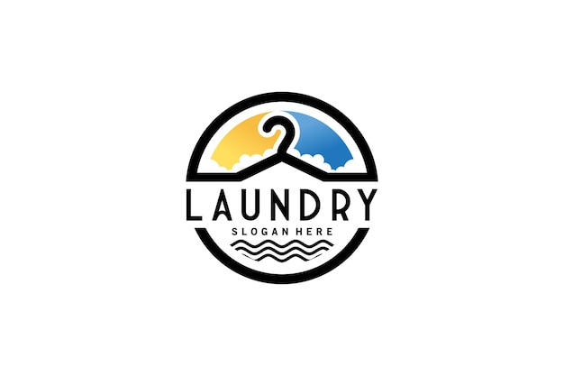Laundry and dry cleaning logo design template for clothes cleaning business logo
