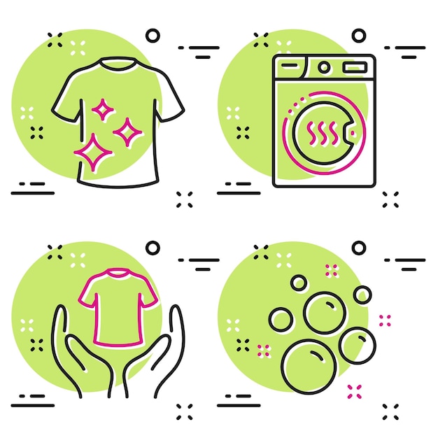 Vector laundry icons illustration collection