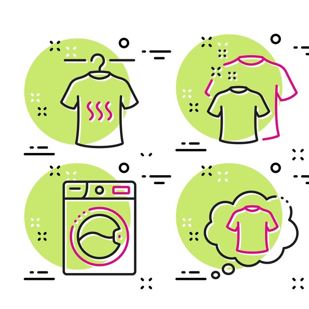 Vector laundry icons illustration collection