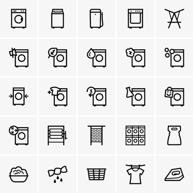 Vector laundry icons