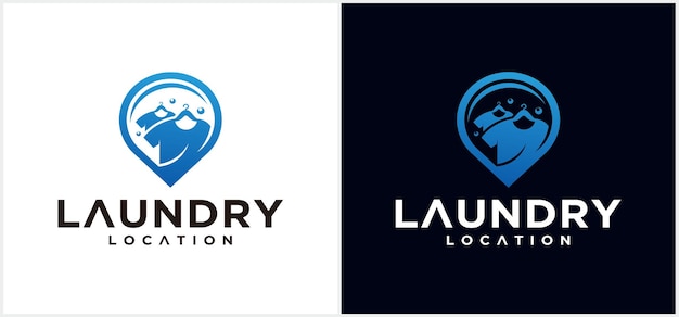 Laundry Location Logo Design Template Laundry Logo Template Design Vector Emblem Concept Design