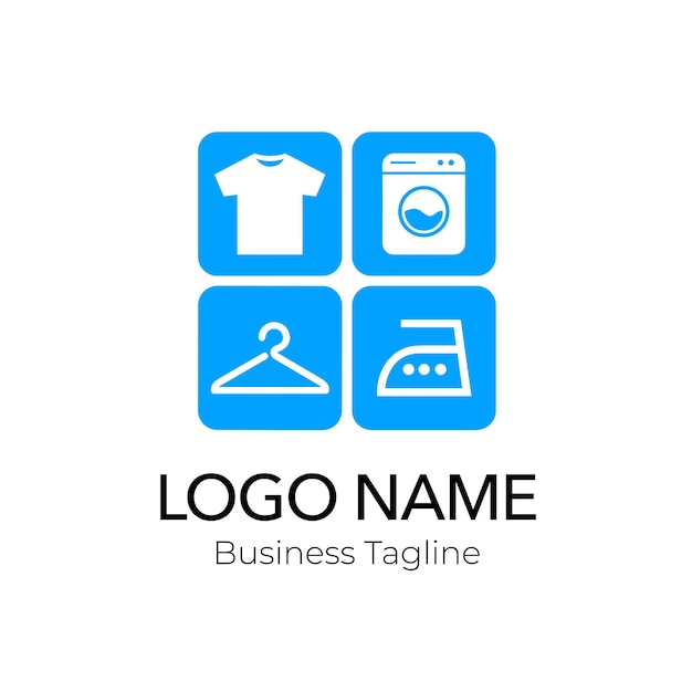 laundry logo design business template collection