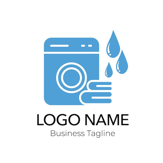 laundry logo design business template collection