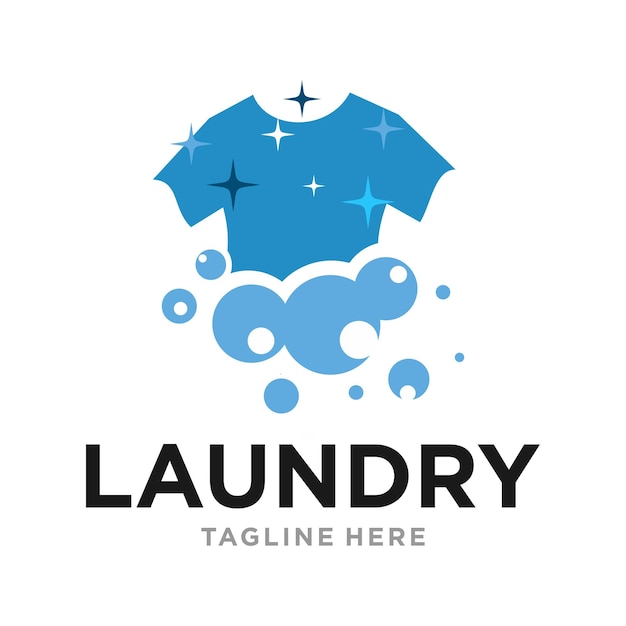 Laundry logo design vector template