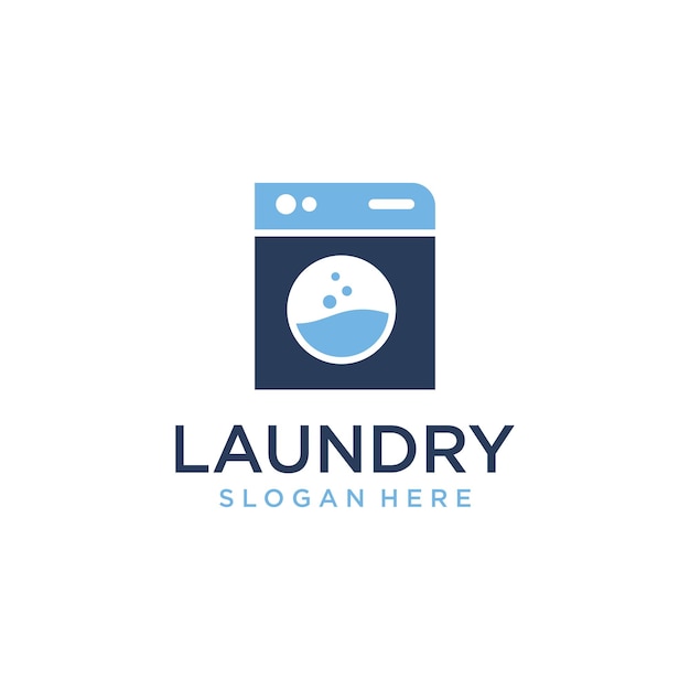 Vettore design del logo della lavanderia