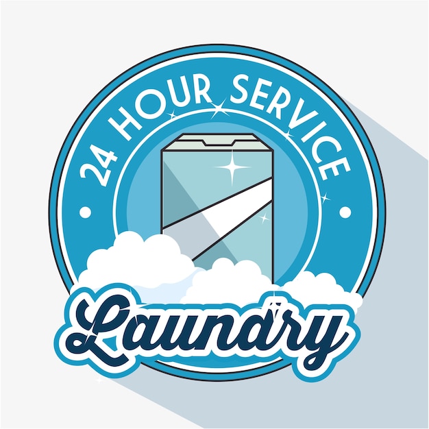 Vector laundry logo emblem badge