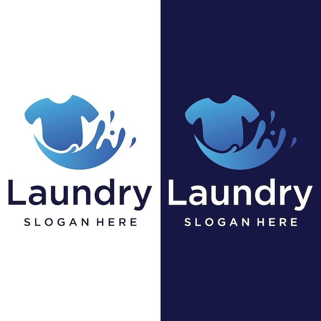 Laundry logo template creative design with the concept of washing machine clothes or clothing foam Logo for washing badgecompany