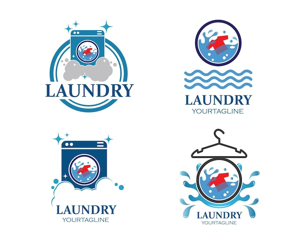 Vector laundry logo vector icon template