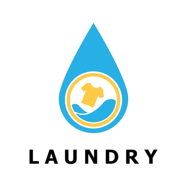 Laundry logo vector with slogan template