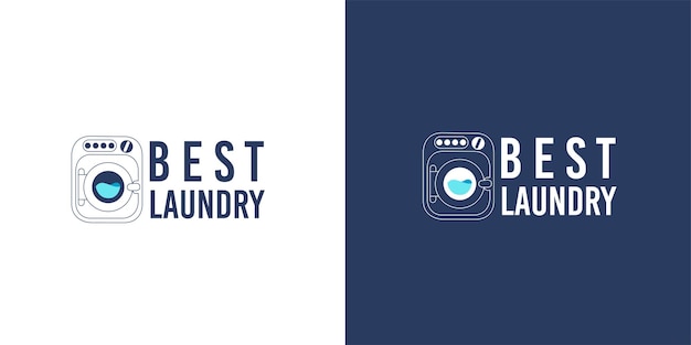 Laundry logo with washing machine modern logo