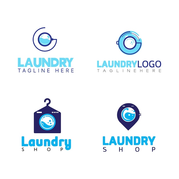 Vector laundry logos collection