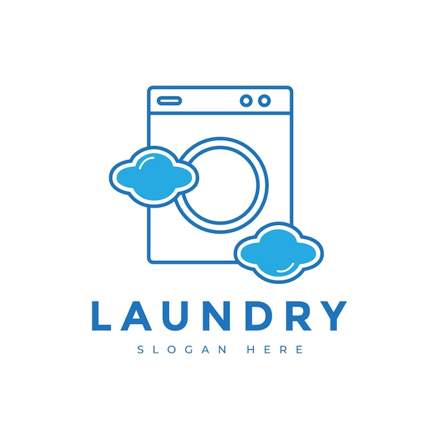 Vector laundry machine electrical service modern cleaning business concept logo design vector graphic