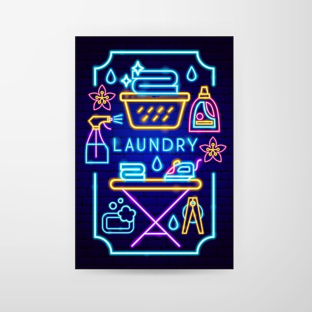 Laundry Neon Flyer