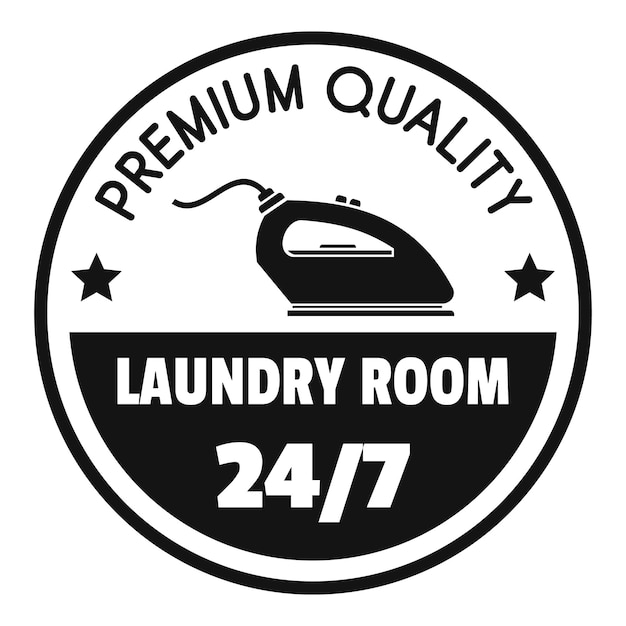 Vector laundry room 24 hours logo simple illustration of laundry room 24 hours vector logo for web design isolated on white background