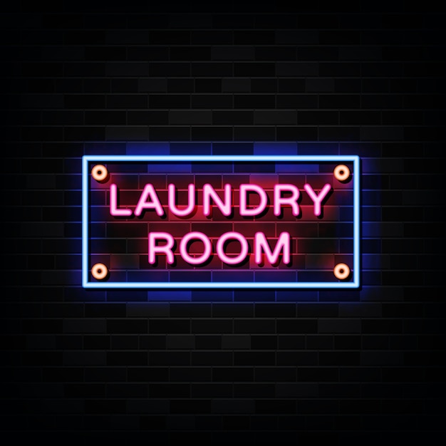 Laundry room neon sign, neon style